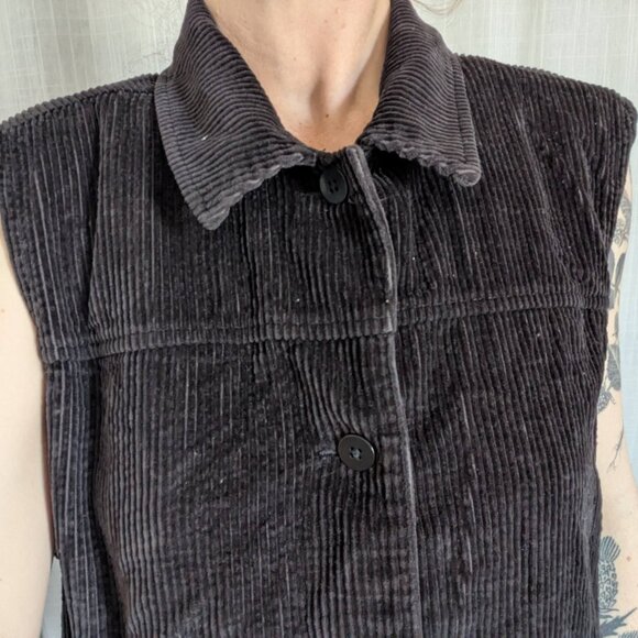 Nordstrom Black Collared Button Down Cotton Corduroy Vest XL - Picture 4 of 10